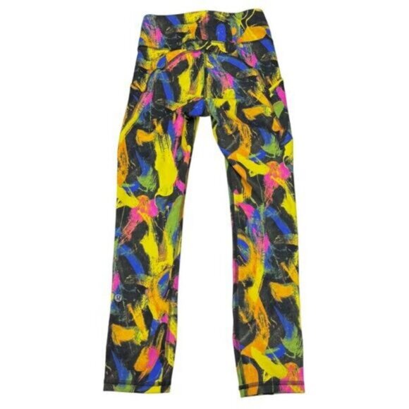 Lululemon Invigorate High-Rise Crop Everlux 23" In Undertone Black Multi Size 2 - Picture 4 of 8